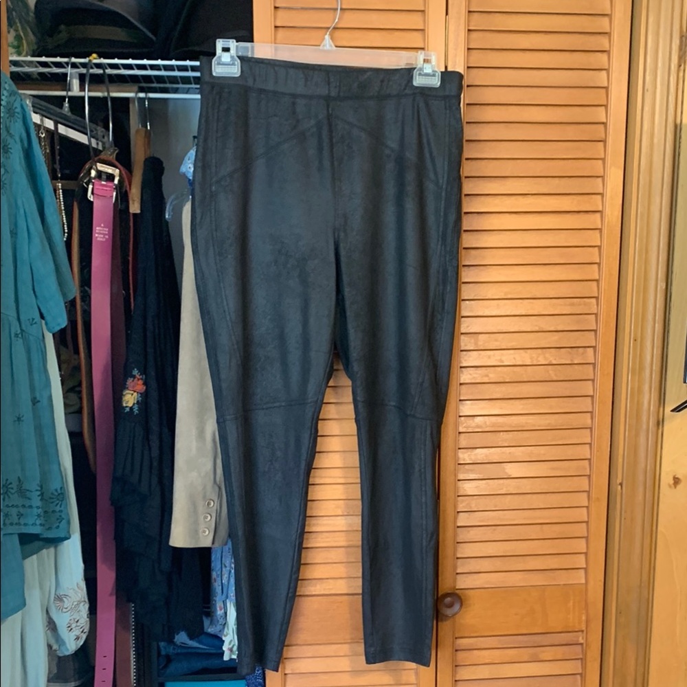 Free People Black Faux Suede Leggings